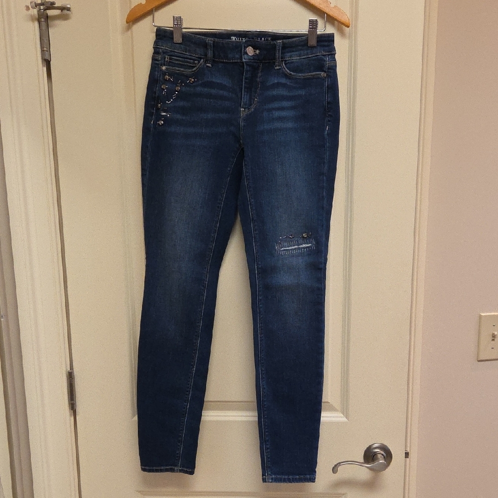 White House Black Market Dark Blue Skinny Jeans
